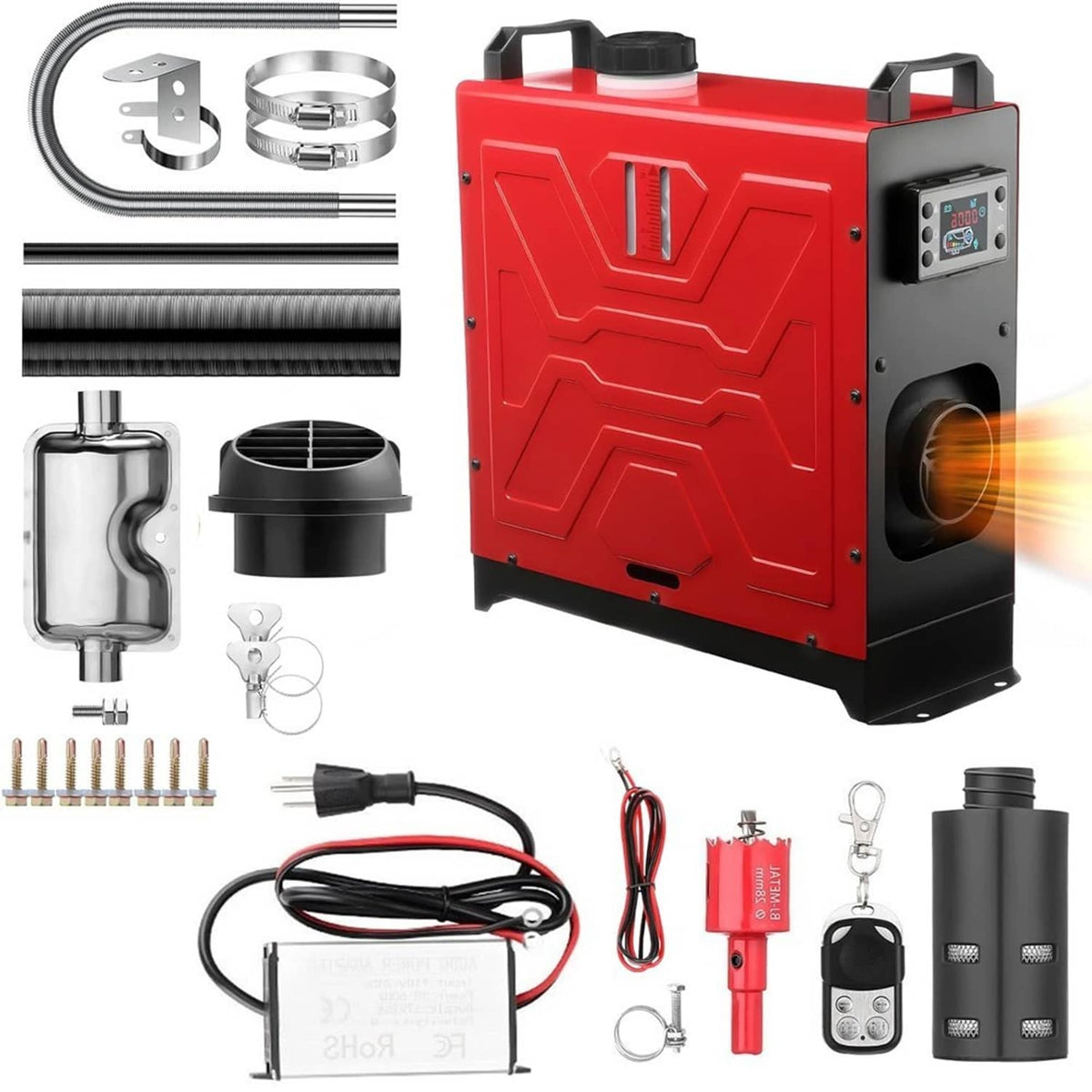 Solidspare 8KW Diesel Air Heater 12V/24V APP Bluetooth & 110V AC Adapter For Car RV Indoors