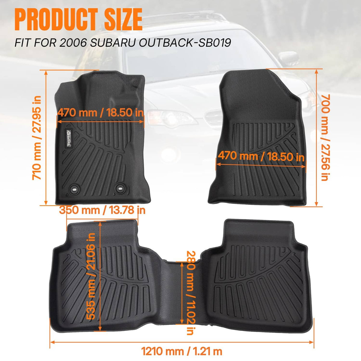 Solidspare TPE Floor Mats Liners For Subaru Outback Premium/Limited/Touring/Wilderness 2026