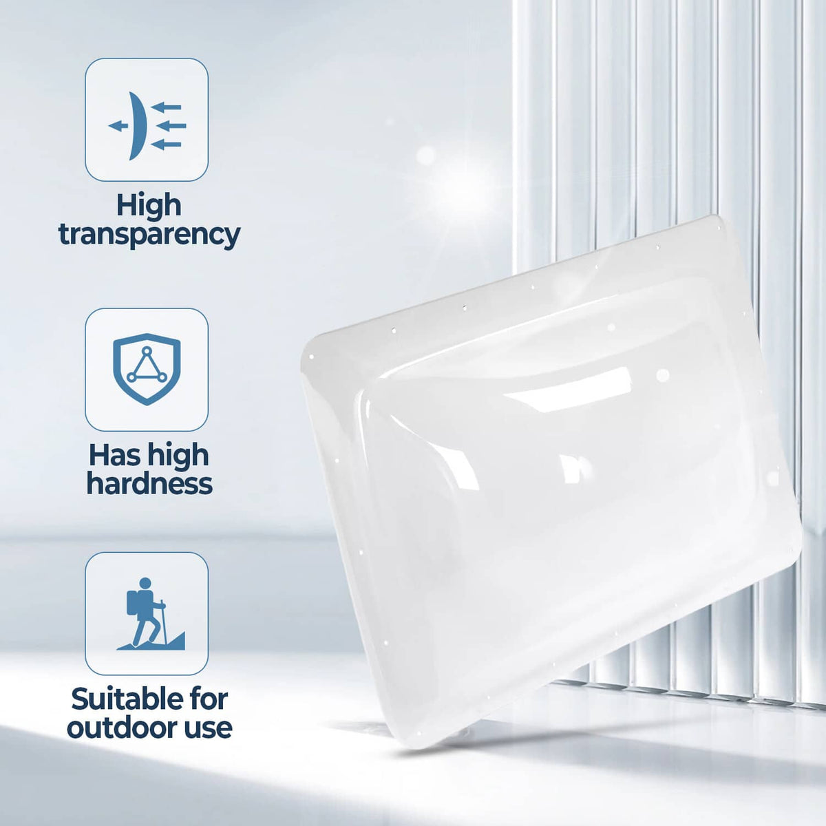 Solidspare For RV Camper Truck Skylight Cover Outer Dome Bubble Top Roof 18" x 26" Clear