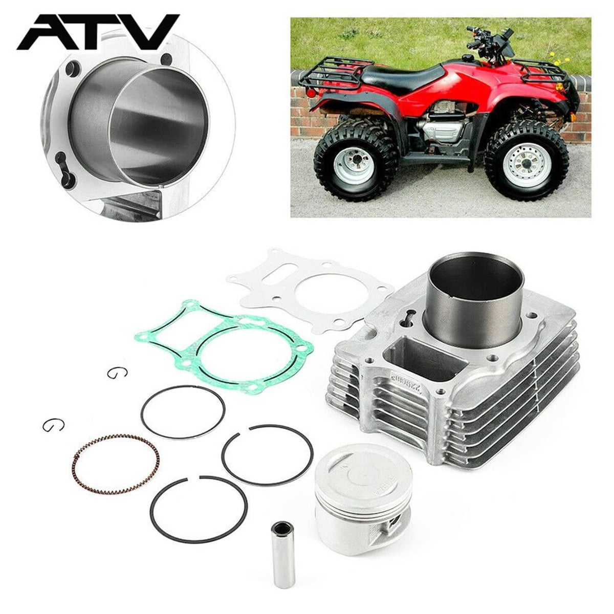 Solidspare Cylinder Piston Gaskets Top End Kit For Honda TRX250 TM Recon 250 Sportrax 250