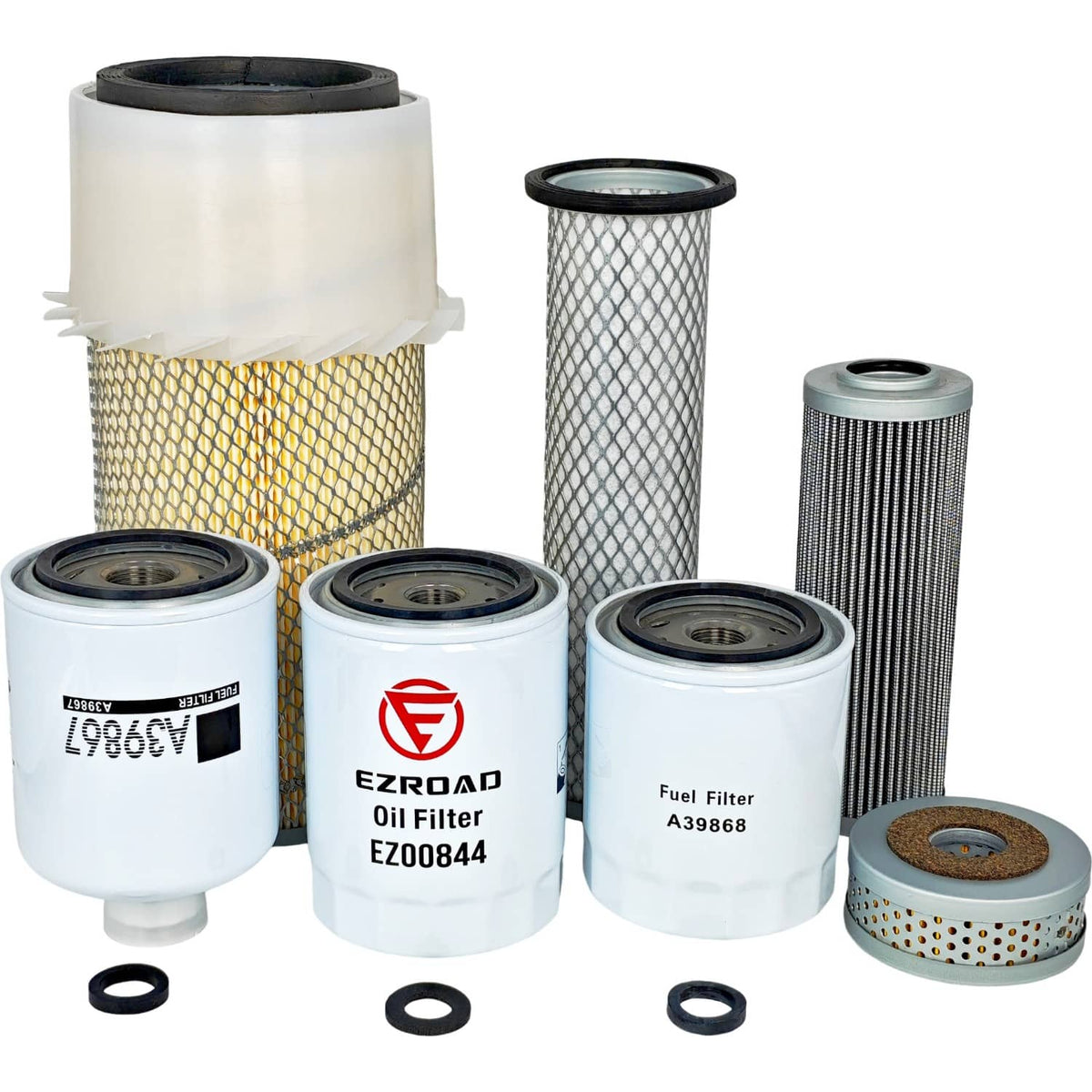 Solid Spare Maintenance Filter Kit for Case 580C w/ G207D Power Steering Primary Secondary
