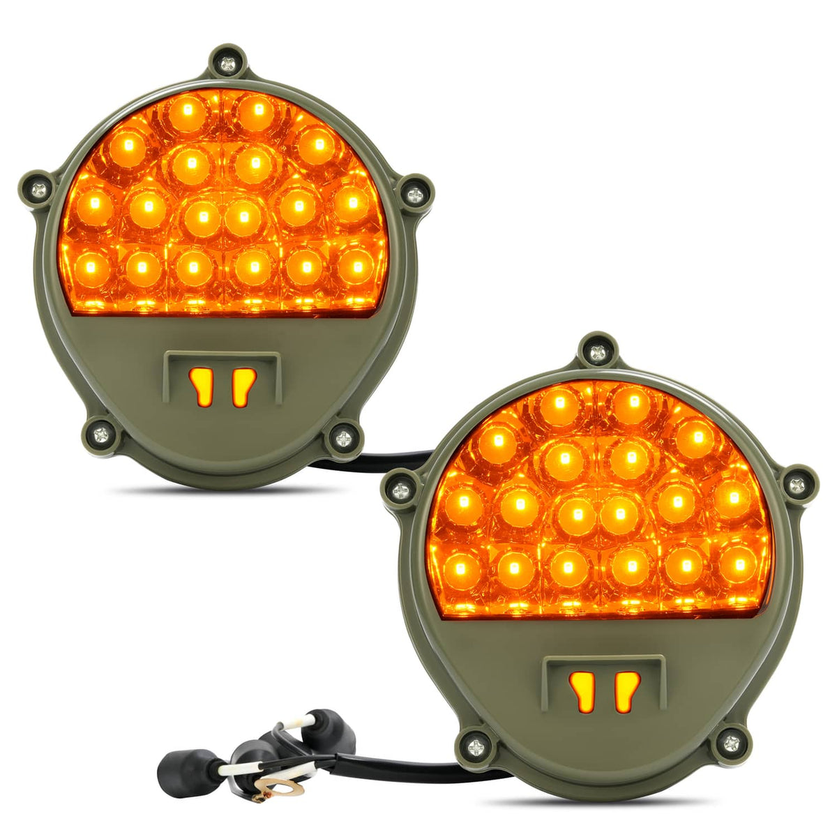 Solid Spare 2x New LED Front Turn Signal Lights Yellow Lens For Humvee M35 M998 #12422957