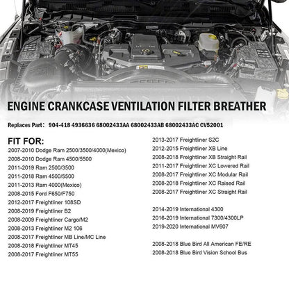 Solidspare For Mopar 68002433AC Cummins Filter Crankcase Breather Element RAM 2500 3500 6.7