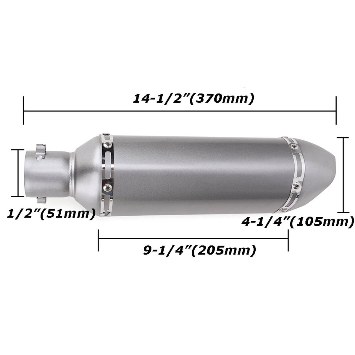 Solidspare Motorcycle Titanium 38-51mm Exhaust Muffler Pipe Removable Pit Dirt Street Bike
