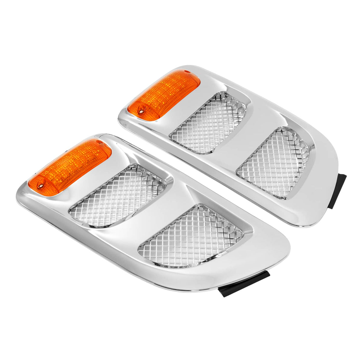Solid Spare Pair Hood Side Vents Silvery Air Intake Trim Fit 1997-2009 Sterling Truck