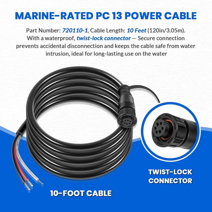 Solidspare PC 13 Power Cable for Humminbird 720110-1 APEX Marine-Rated Power Cable 10 ft