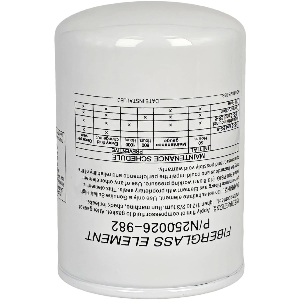 Solid Spare Oil Filter 250028-032 Fit for Sullair Air Compressor 250026-982