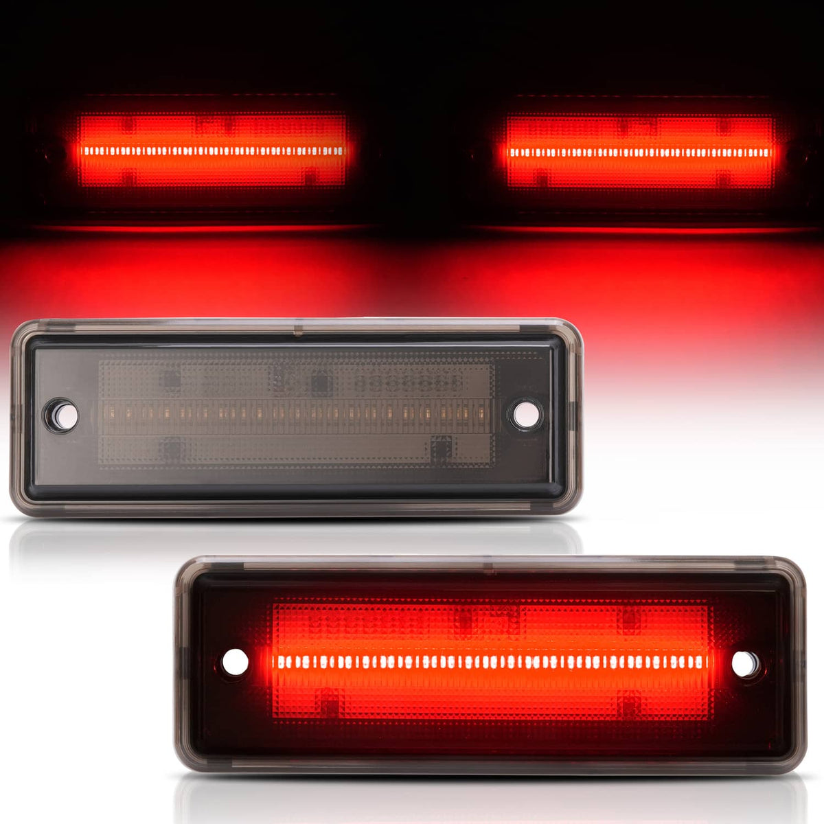 Solid Spare 2x Smoke LED Rear Side Marker Lights Lamps For El Camino & Caballero 1978-1987