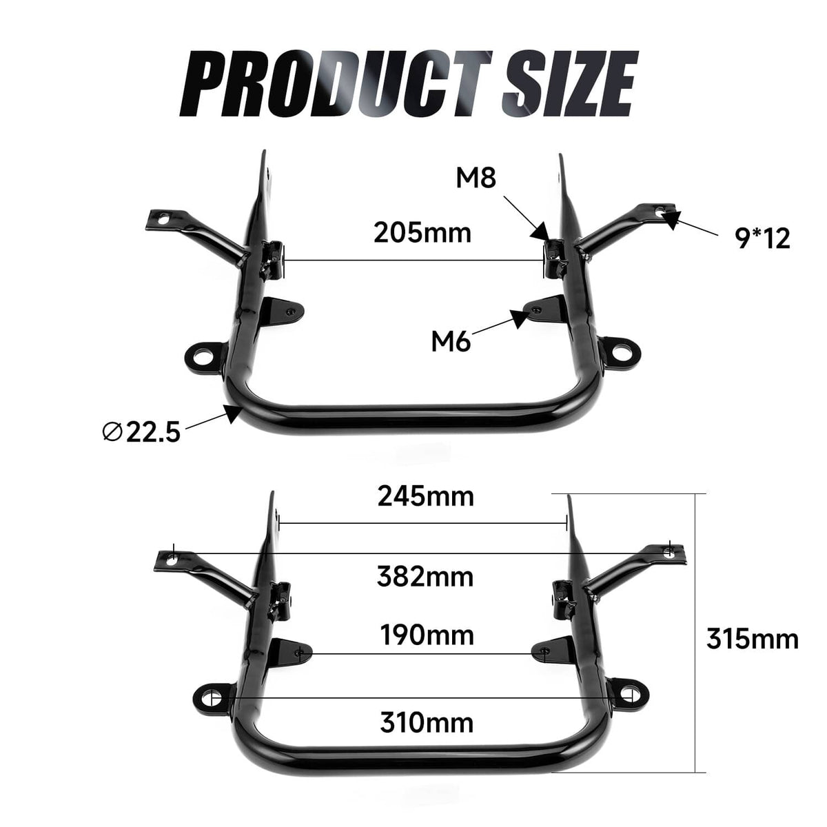 Solidspare Rear Grab Bar Bumper Black #3GG-2845R-10-00 For Yamaha Banshee YFZ350 1987-2006