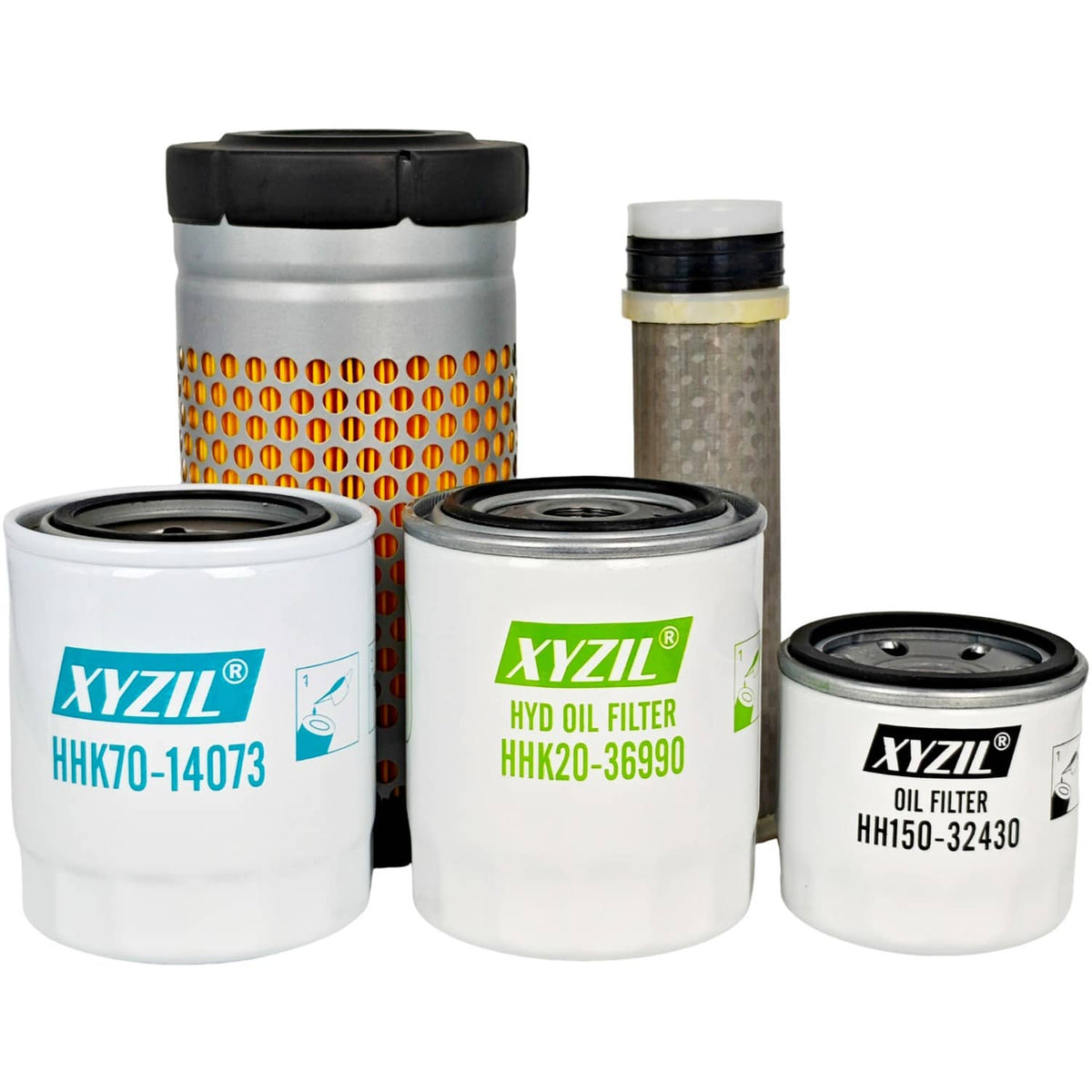Solid Spare Maintenance Filter Kit 77700-02184 Fit Kubota HHK70-14073 Outer Inner Air Oil