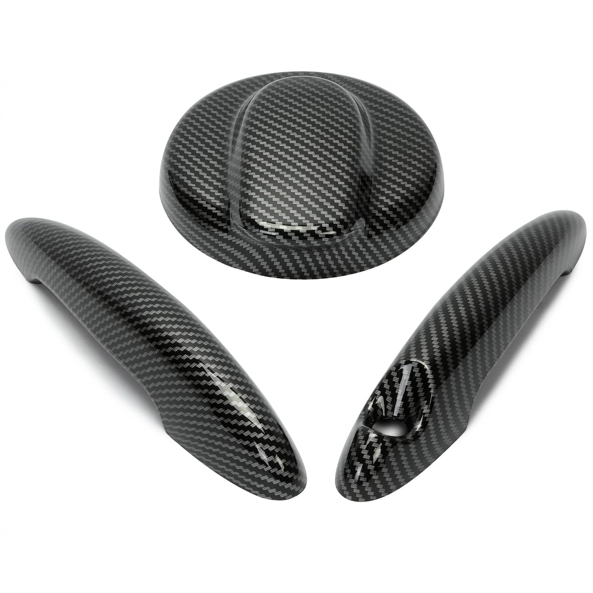 Solid Spare For MINI R50 R55 R56 Cooper S 06-14 Carbon Style Door Handle Covers+Gas Tank Cap