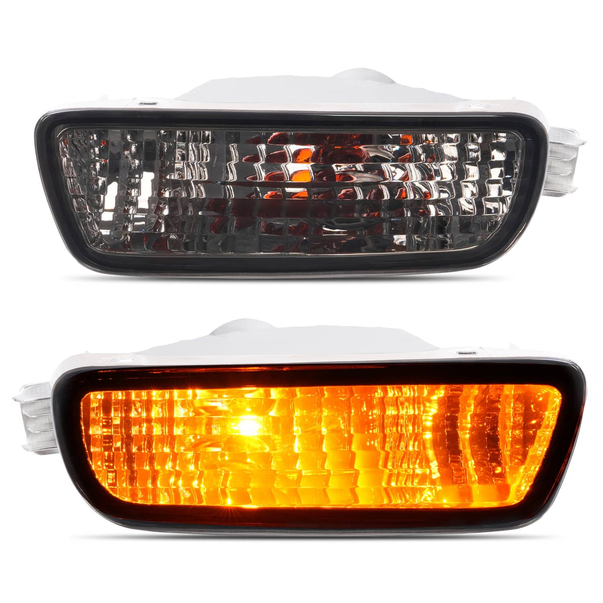 Solid Spare Pair Front Bumper Smoked Turn Signal Lights Lamps For Toyota Tacoma 2001-2004