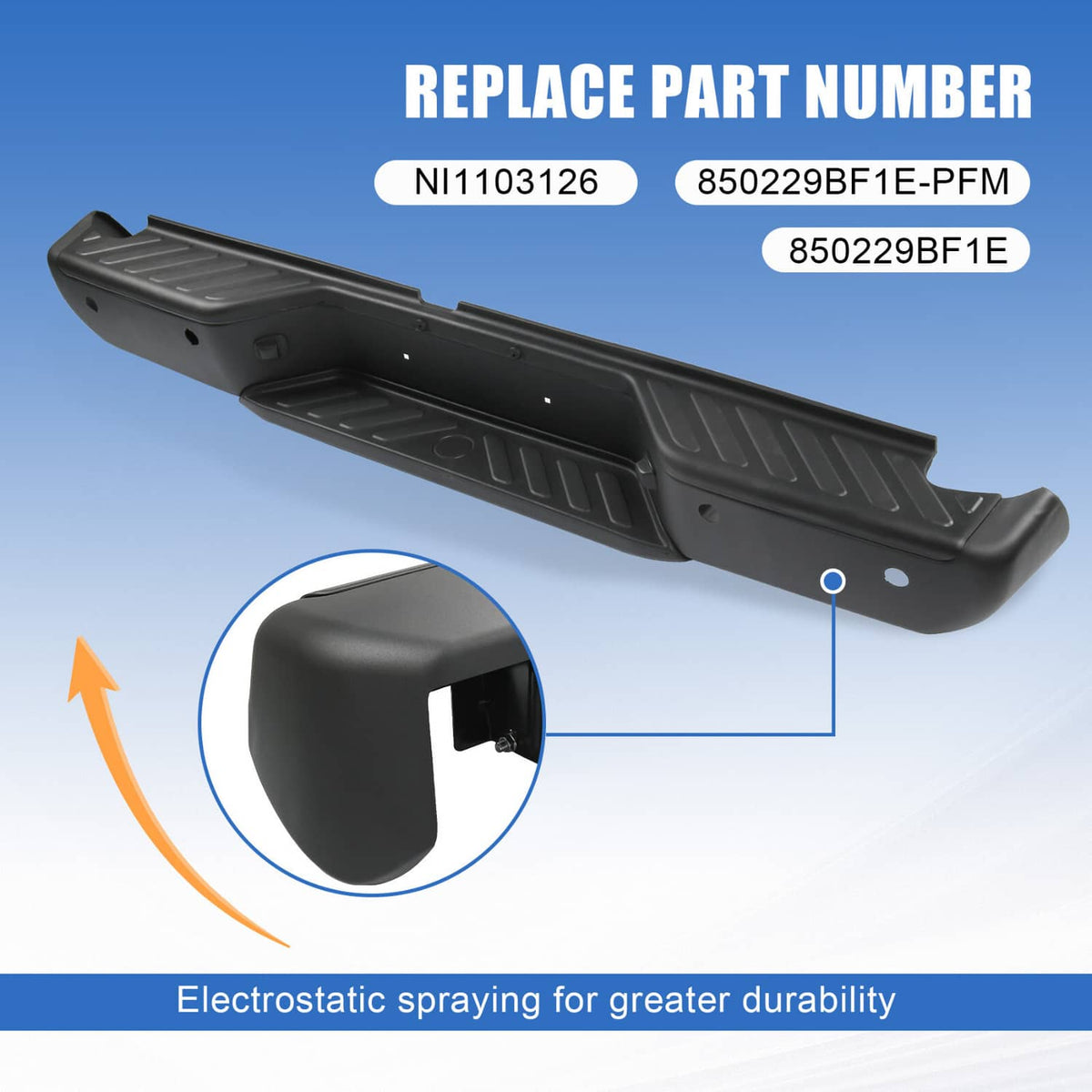 Solidspare Rear Steel Step Bumper Assembly W/ Sensor Holes For 2013-2021 Nissan Frontier