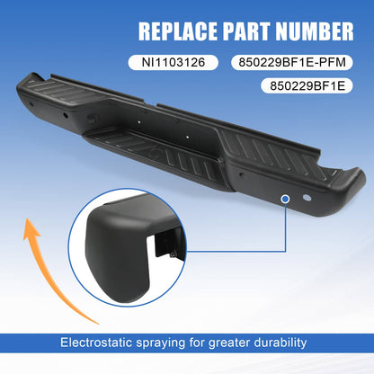 Solidspare Rear Steel Step Bumper Assembly W/ Sensor Holes For 2013-2021 Nissan Frontier