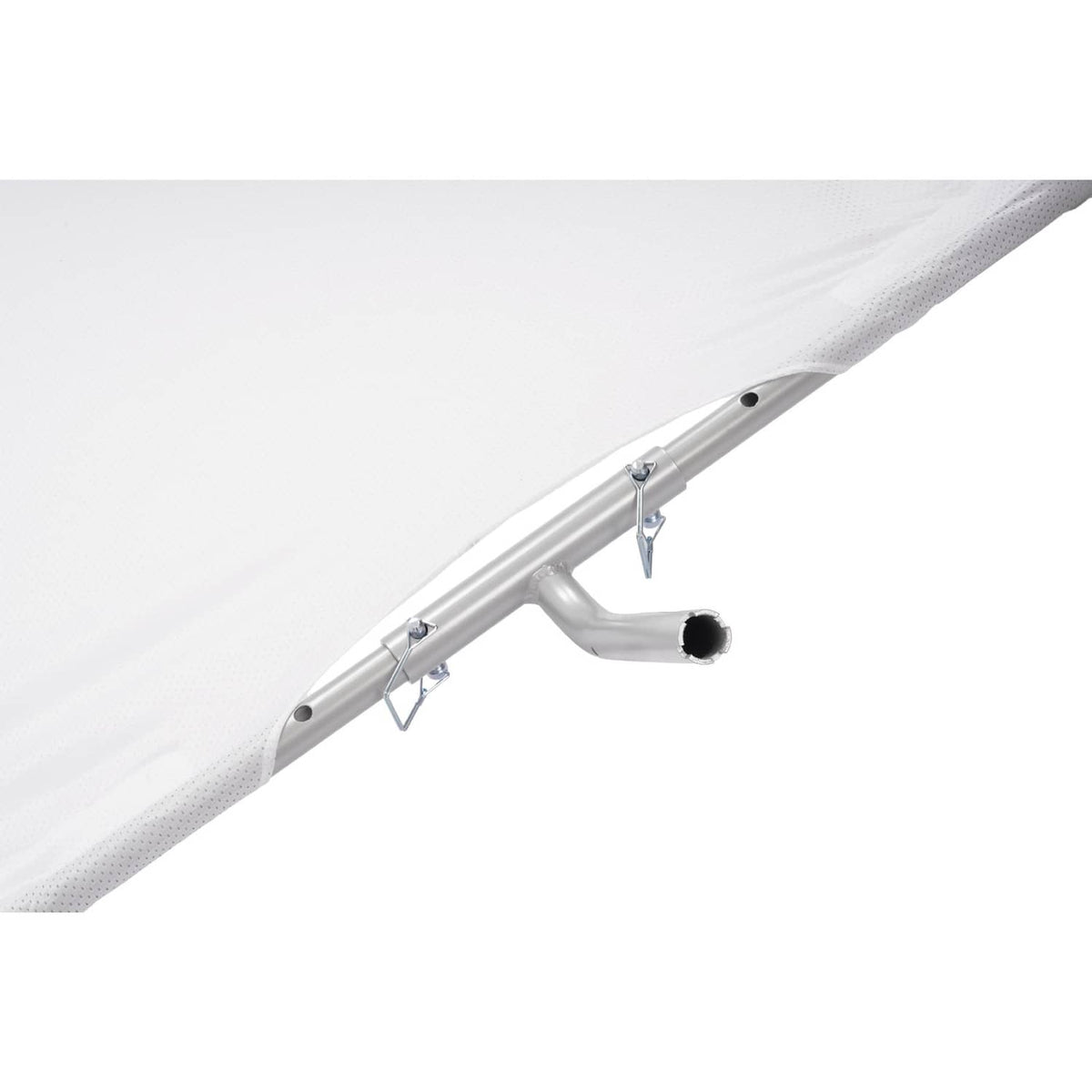 Solidspare Silvery+White Boat Sun Shade For Boats 25 Ft And Under Aluminium Powder Coated