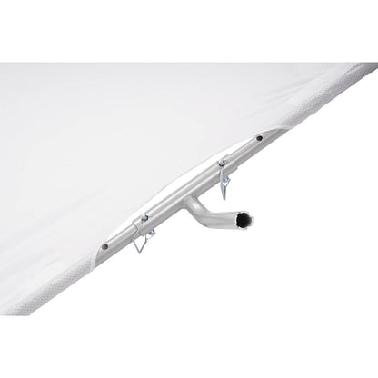 Solidspare Silvery+White Boat Sun Shade For Boats 25 Ft And Under Aluminium Powder Coated