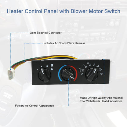 Solidspare A/C Heater Control Panel Switch For Jeep Wrangler TJ 1999-2004 Blower 55037473AB