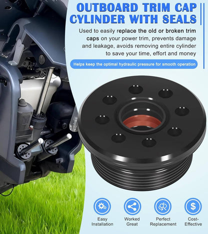 Solid Spare 64E-43821-01-00 Screw Trim Cap Cylinder W/Seal For Yamaha 115-250HP Outboard