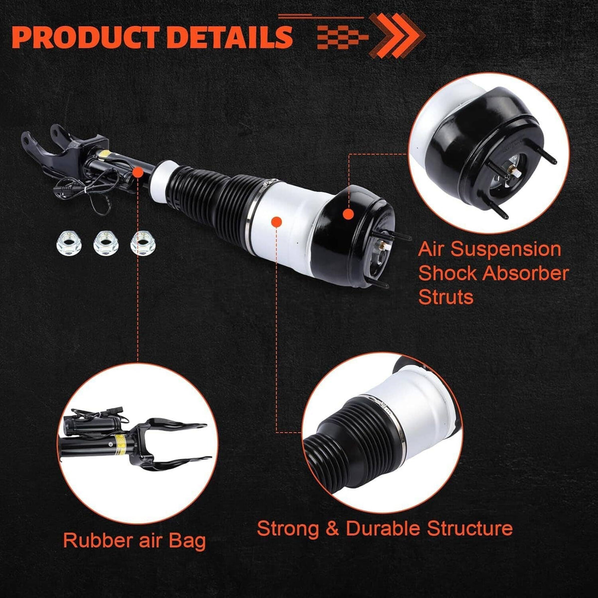 Solidspare Pair Front Air Suspension Shock Struts w/ADS For Mercedes W166 X166 GL450 GLS550