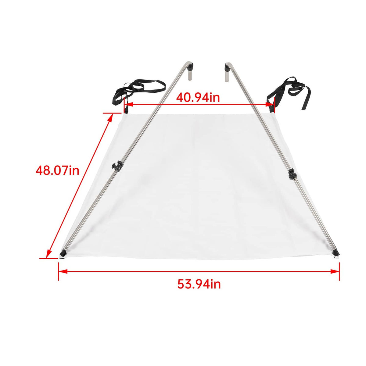 Solidspare White Boat Sun Shade 304 Stainless Steel+Fabric Canopy For Universal Boat