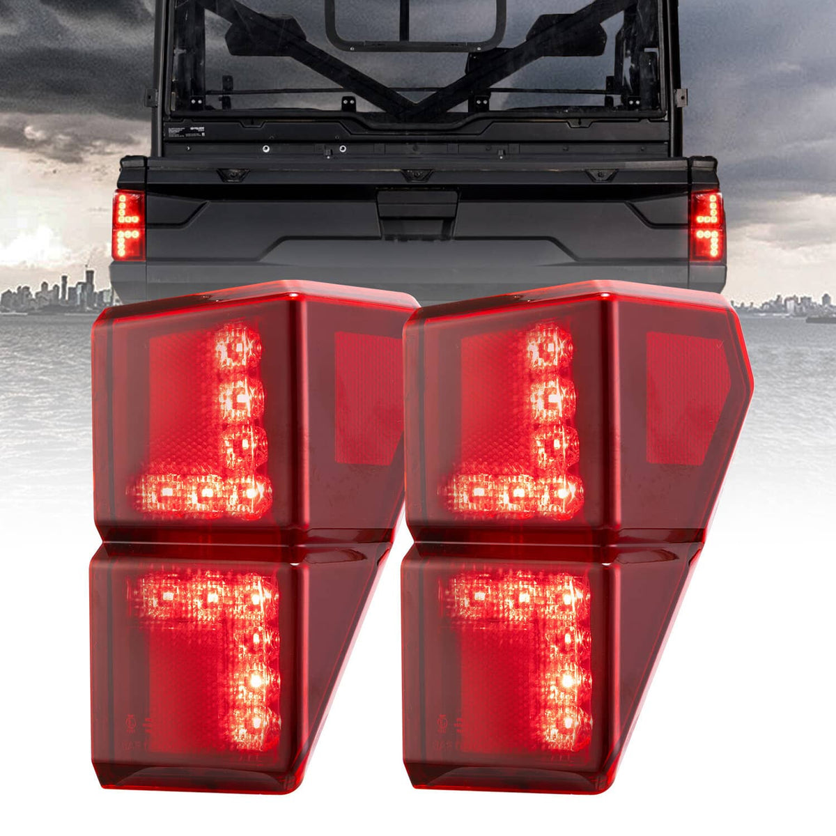 Solidspare 2PCS UTV Rear Tail Lights Fit For Ranger XP 1000/Crew 2018-2025 Repl#2413766