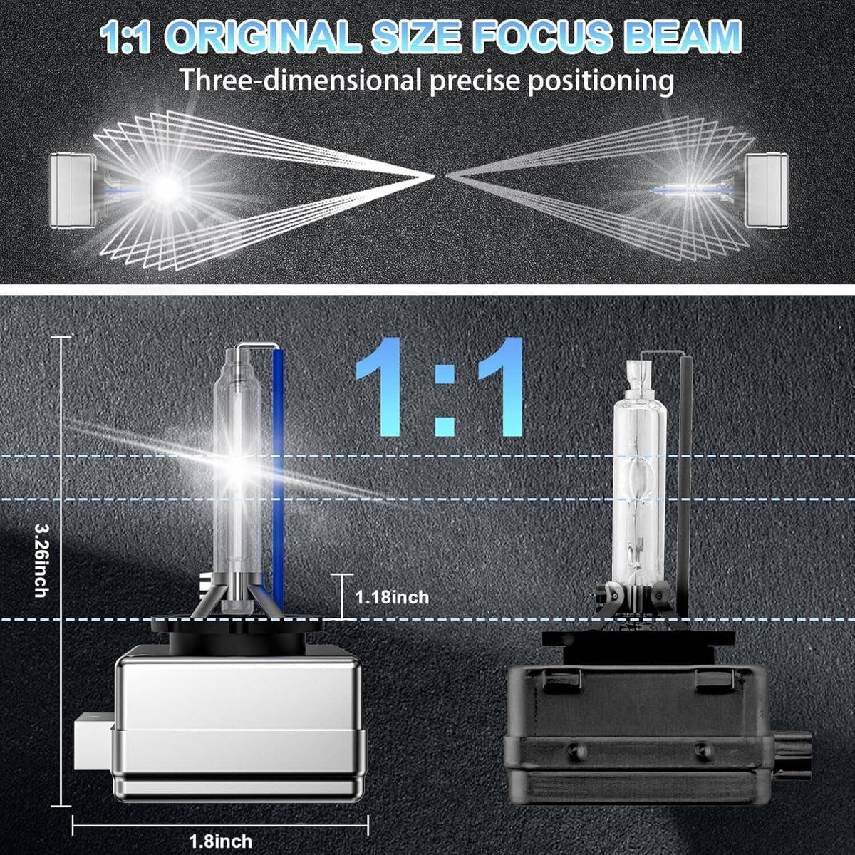 Solidspare 2Pcs New OEM D3S 6000k 66340 66340HBI 42403 42302 Hid Xenon Headlight Bulbs Set