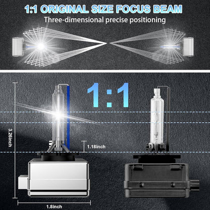 Solidspare 2Pcs New OEM D3S 6000k 66340 66340HBI 42403 42302 Hid Xenon Headlight Bulbs Set