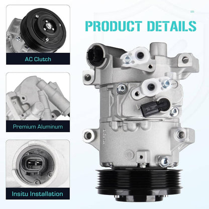 Solidspare New A/C Air Compressor 178322 for 2011-13 Toyota Corolla CE/LE/L/S/XLE/Base 1.8L