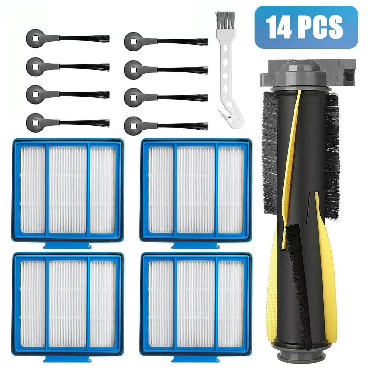 Solid Spare 14 PCS Robot Vacuum Cleaner Replacement Parts Kit for Shark IQ R101AE(RV1001AE)