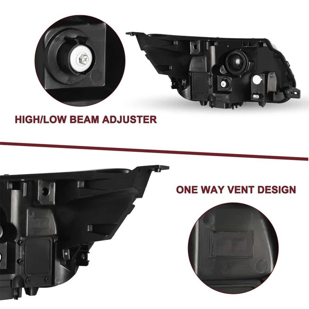 Solidspare New Pair Headlights Assembly LH+RH For 2016-2019 Ford Explorer Chrome w/ LED DRL