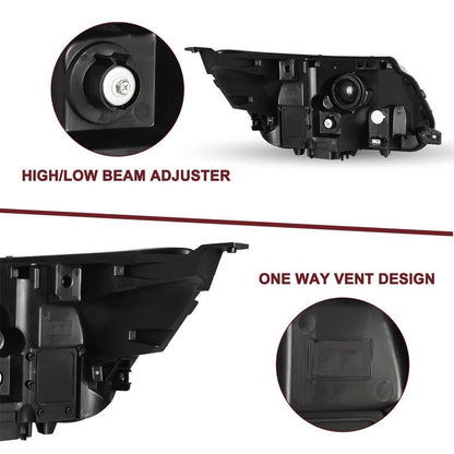 Solidspare New Pair Headlights Assembly LH+RH For 2016-2019 Ford Explorer Chrome w/ LED DRL