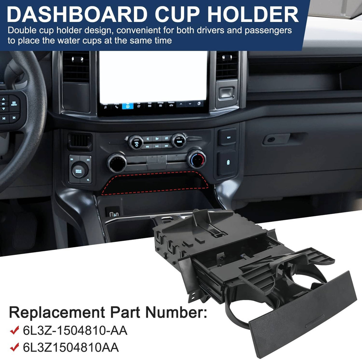 Solidspare Cup Holder For Ford for F150 STX/XL/XLT 2004-2008 6L3Z-1504810-AA