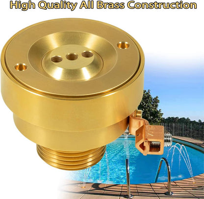 Solidspare New Swimming Pool Spa Brass Deck Jet Fountain Nozzle 3 Hole with Grounding Lug