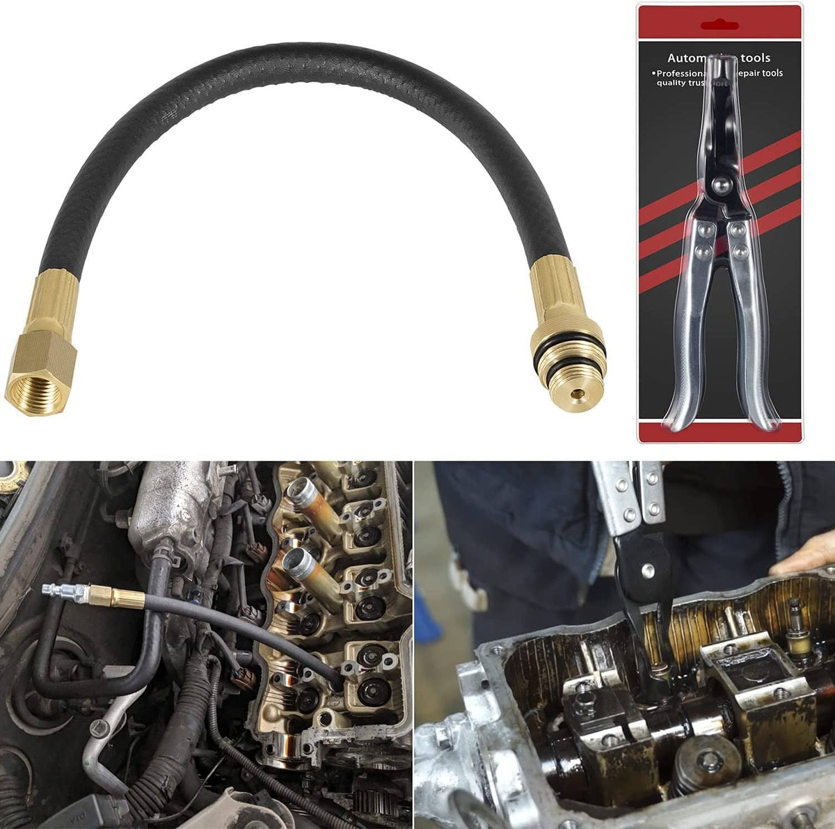 Solid Spare HW0107 Valve Stem Seal Pliers and 19700 Valve Holder Replacement Repair Tool Set