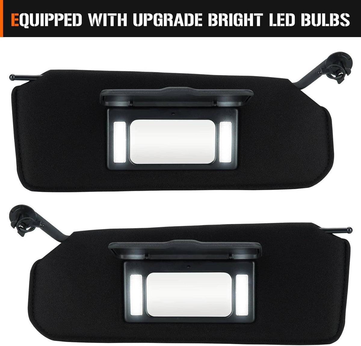 Solidspare New Updated Sun Visors Sun Shades W/Bright LED Light Set For 1997-04 Corvette C5