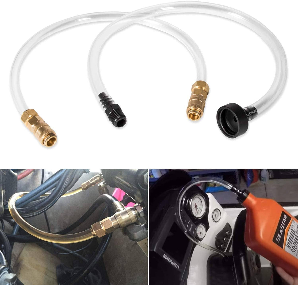 Solid Spare Bleed Kit & Hydraulic Steering Cylinder Seal Kit For Seastar, Uflex