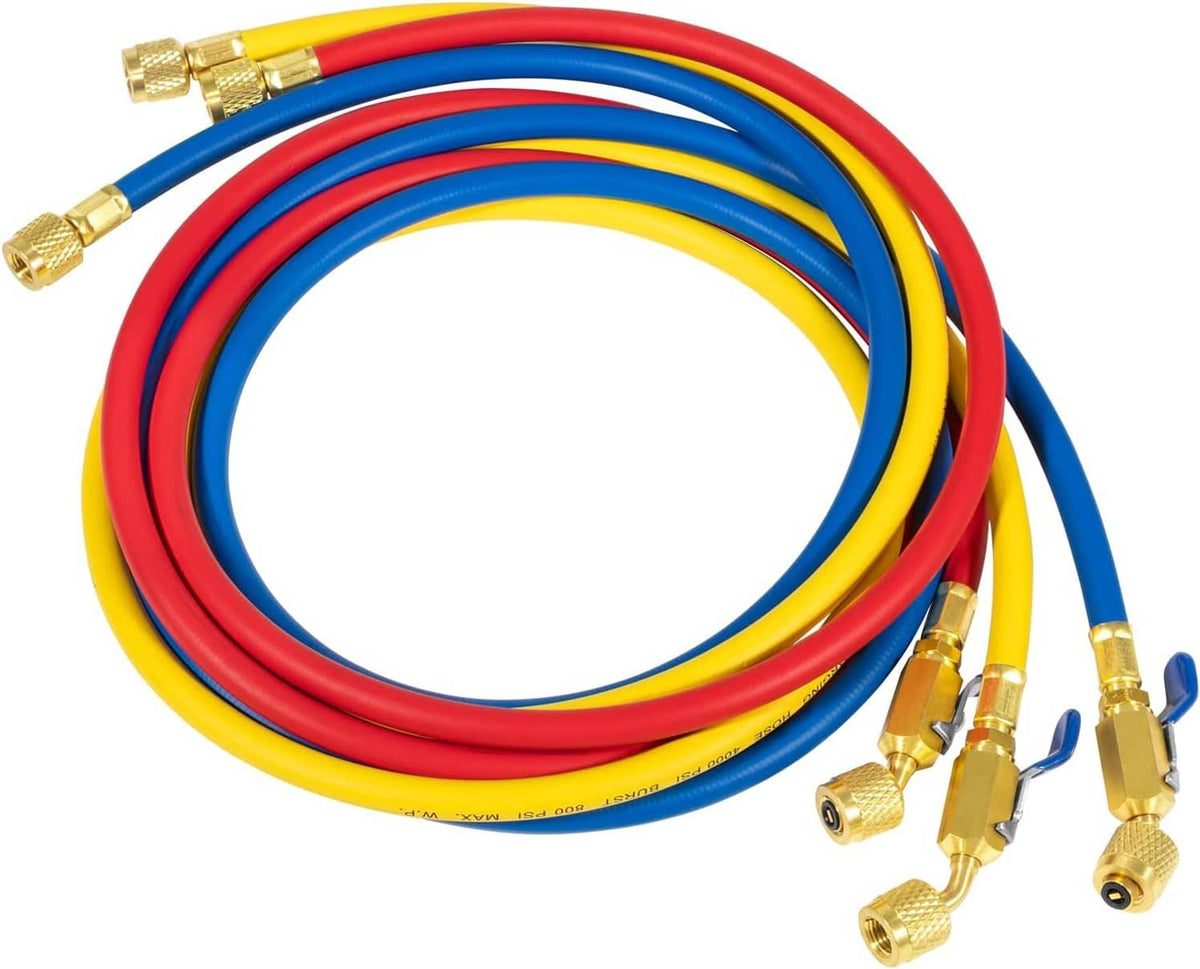 Solidspare 29986 Plus II 72" Hose 1/4" Compact Ball Valve End Refrigerant Charging Hose