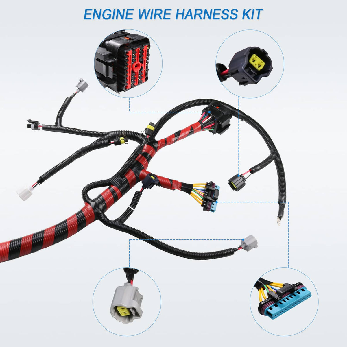 Solidspare Engine Wiring Harness W/O Calif For 99-01 F350 F250 Powerstroke Diesel Auto 7.3L