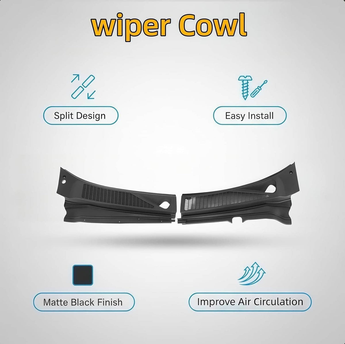 Solidspare Wiper Cowl Panel For Ford F250 F350 2008-2010 7C3Z-25022A69-AA 7C3Z-25022A68-AA