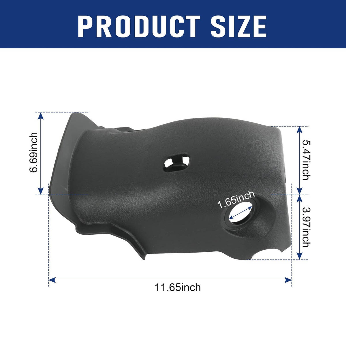 Solidspare Lower Steering Column Cover Black For 2016-2020 Kia Optima with Key Start
