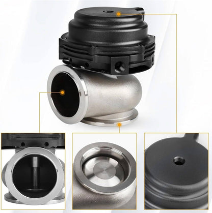 Solidspare Black 44MM Wastegate External Turbo W/ TIAL V-Band Flange Spring MV-R 14PSI