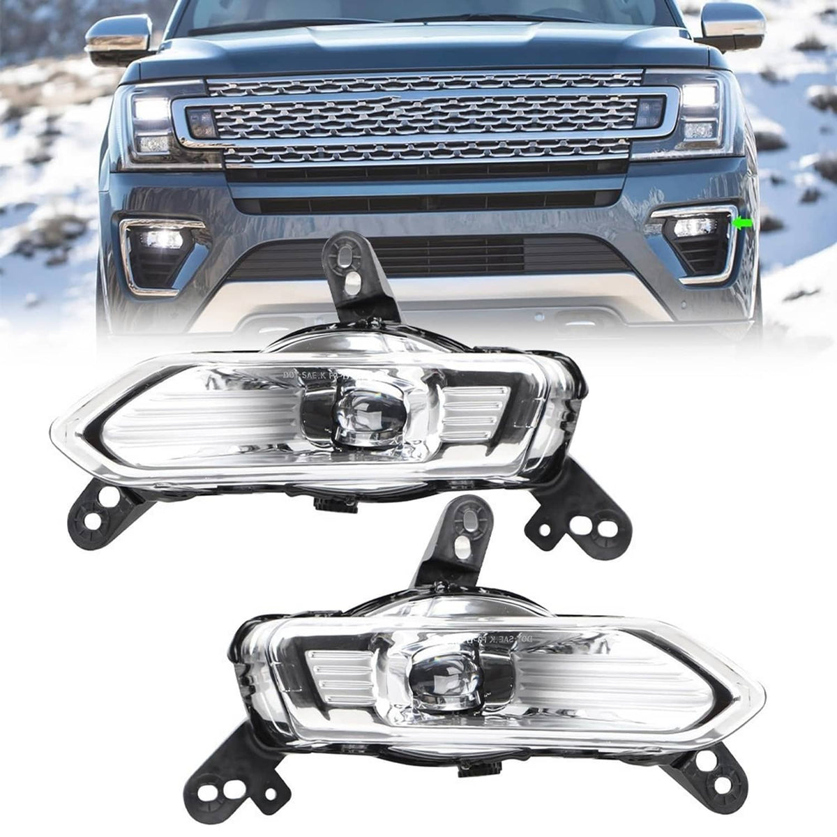 Solidspare NEW For 2018-2021 Ford Expedition Fog Light Left + Right GT4Z15201A GT4Z15200C