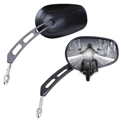 Solidspare 8mm Black Rear View Mirrors For Harley FLSTC FXDB Dyna FXDF Left and Right