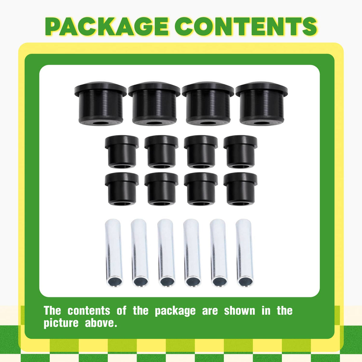 Solidspare For EZGO RXV 2008-UP Gas & Electric Golf Cart Rear Leaf Spring Bushing Kit 18PCS