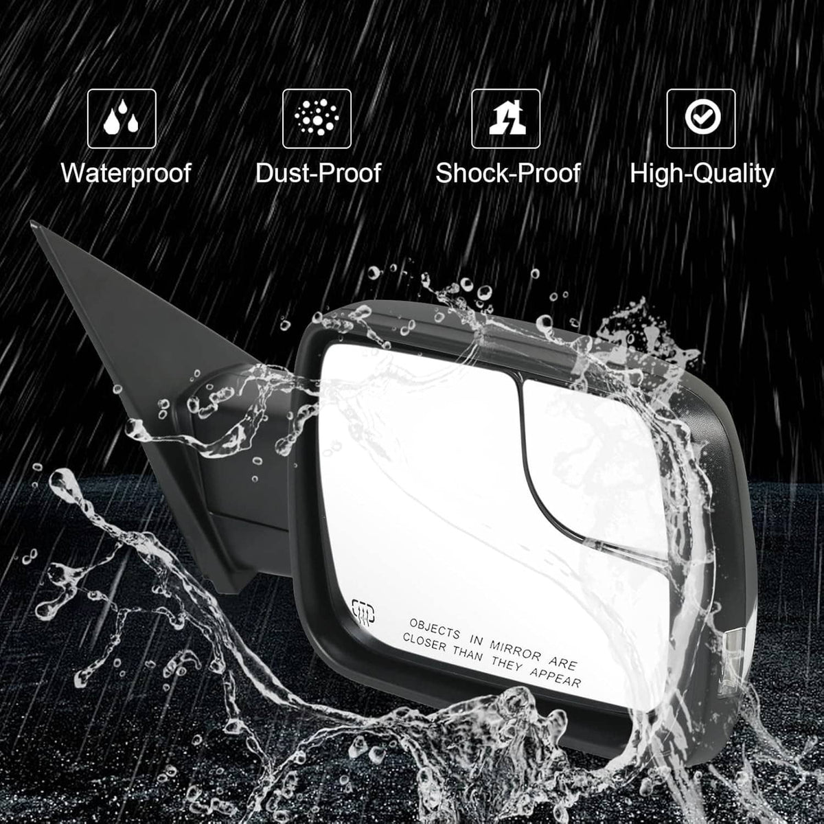 Solidspare Pair For 2019-2024 Ram 1500 Driver & Passenger Side Mirrors w/Heated Turn Signal