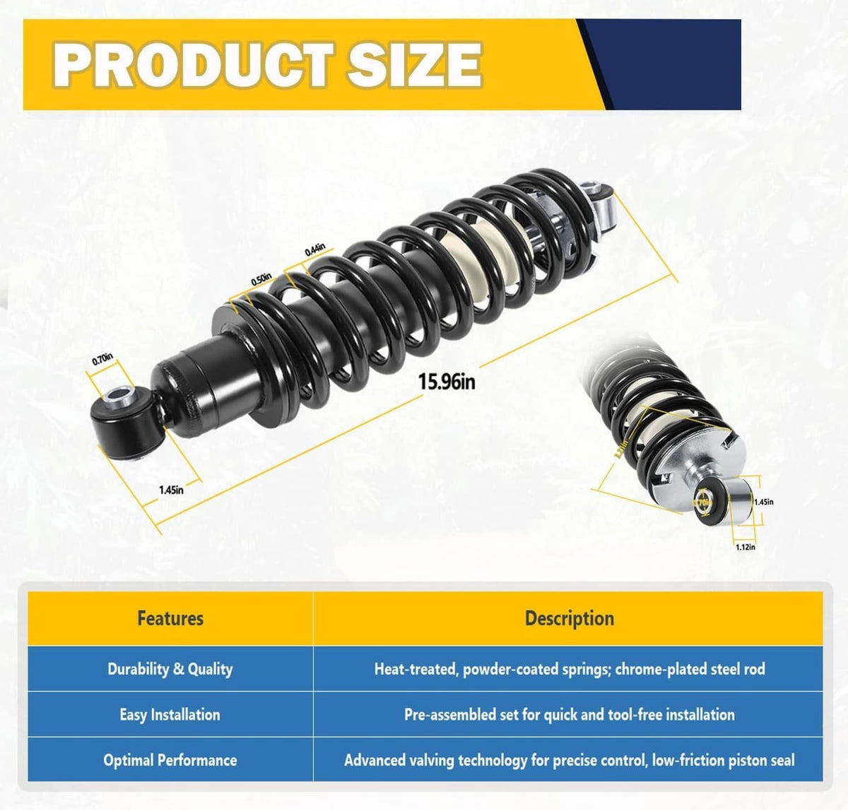 Solidspare AM137958 Rear Shock Absorbers for John Deere Gator HPX 615E 815E XUV620I 850D