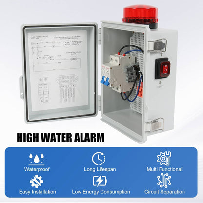 Solidspare Sump Pump Alarm High Water Alarm for Septic Sump Pump Pond Water Tank Features