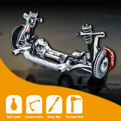 Solidspare 13PCS Front Upper Lower Control Arm Kit For 1999-2006 Chevy Silverado 1500 4WD