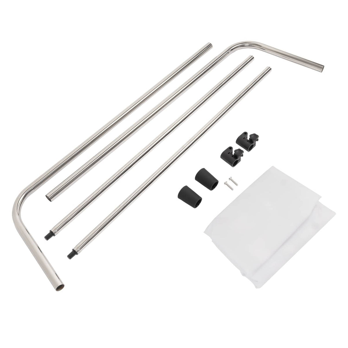 Solidspare White Boat Sun Shade 304 Stainless Steel+Fabric Canopy For Universal Boat