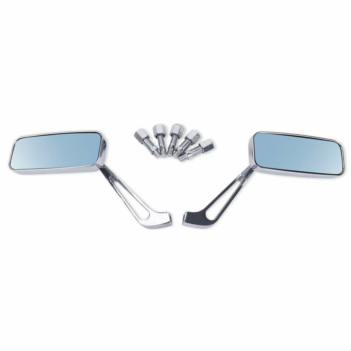 Solidspare Rectangle Motorcycle Mirrors Custom For Harley Cruiser Chopper Softail Sportster